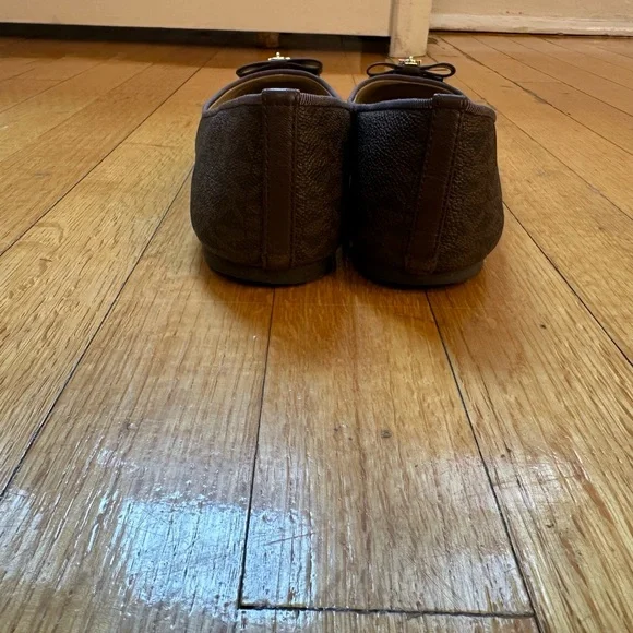 Michael Kors Dark Brown Flats with Gold Accents - Picture 4 of 6